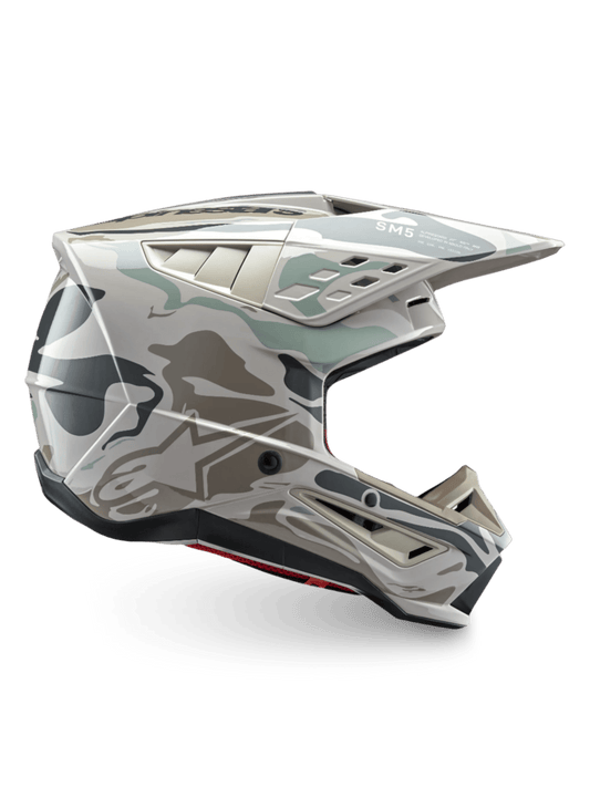 Alpinestars S-M5 Mineral ECE 22.06 Casque – Gris chaud céladon vert brillant