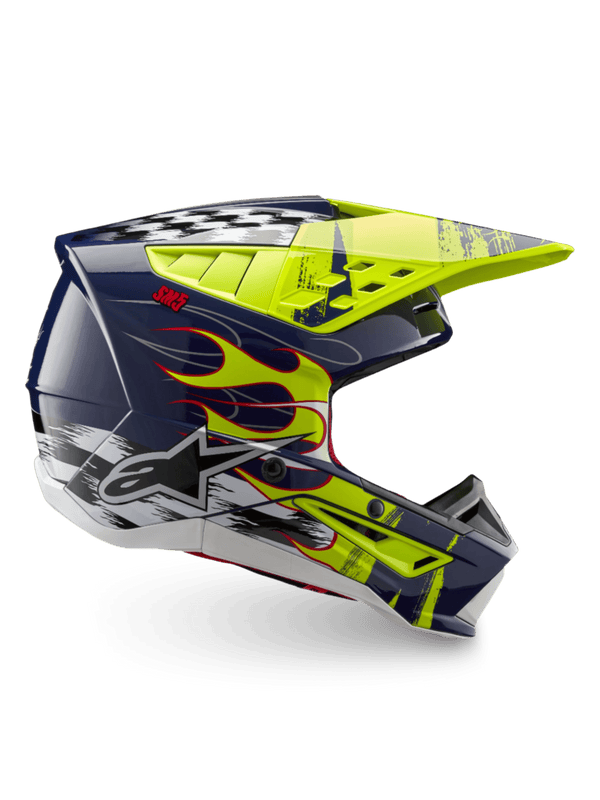 Alpinestars S-M5 Rash Casco ECE 22.06 – Azul marino noche amarillo flúor brillante - MxProStoreParts