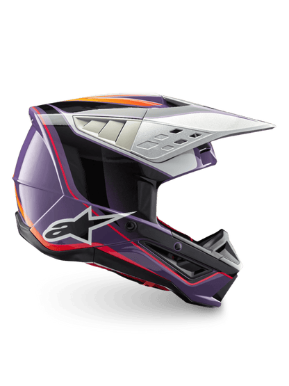 Alpinestars S-M5 Sail Casque ECE 22.06 – Violet, noir, argent brillant - MxProStoreParts