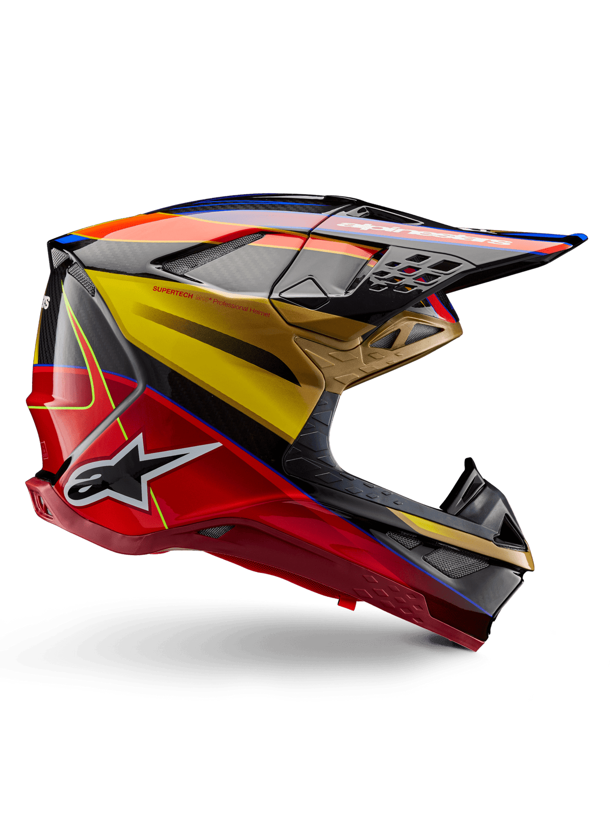 Alpinestars Supertech M10 Era Casco ECE 22.06 – Amarillo dorado, rojo rio brillante - MxProStoreParts