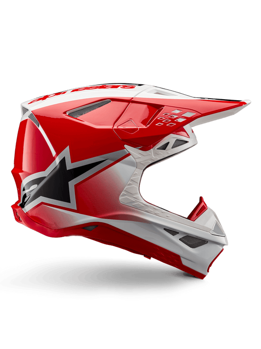 Casque Alpinestars Supertech M10 Unite ECE 22.06 – Rouge blanc brillant