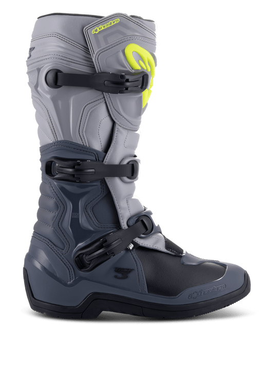 Alpinestars Tech 3 Bottes – Gris foncé gris clair noir