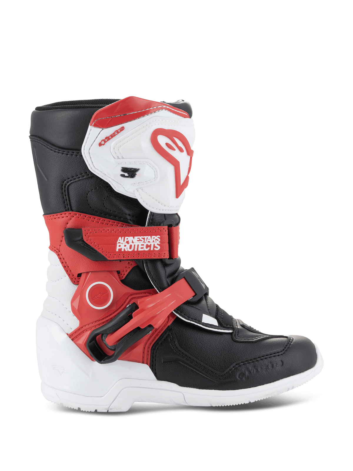 Alpinestars Enfant Tech 3S Bottes – Blanc noir rouge vif - MxProStoreParts