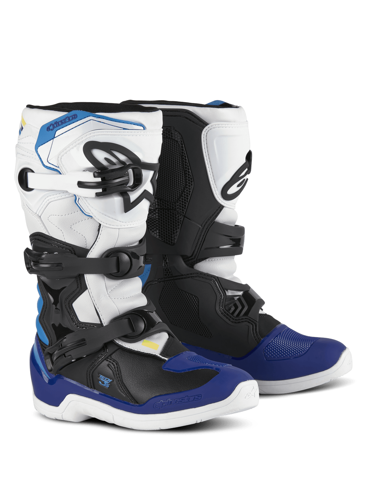 Alpinestars Bottes Tech 3S Jeunesse – Blanc, noir et bleu émail - MxProStoreParts