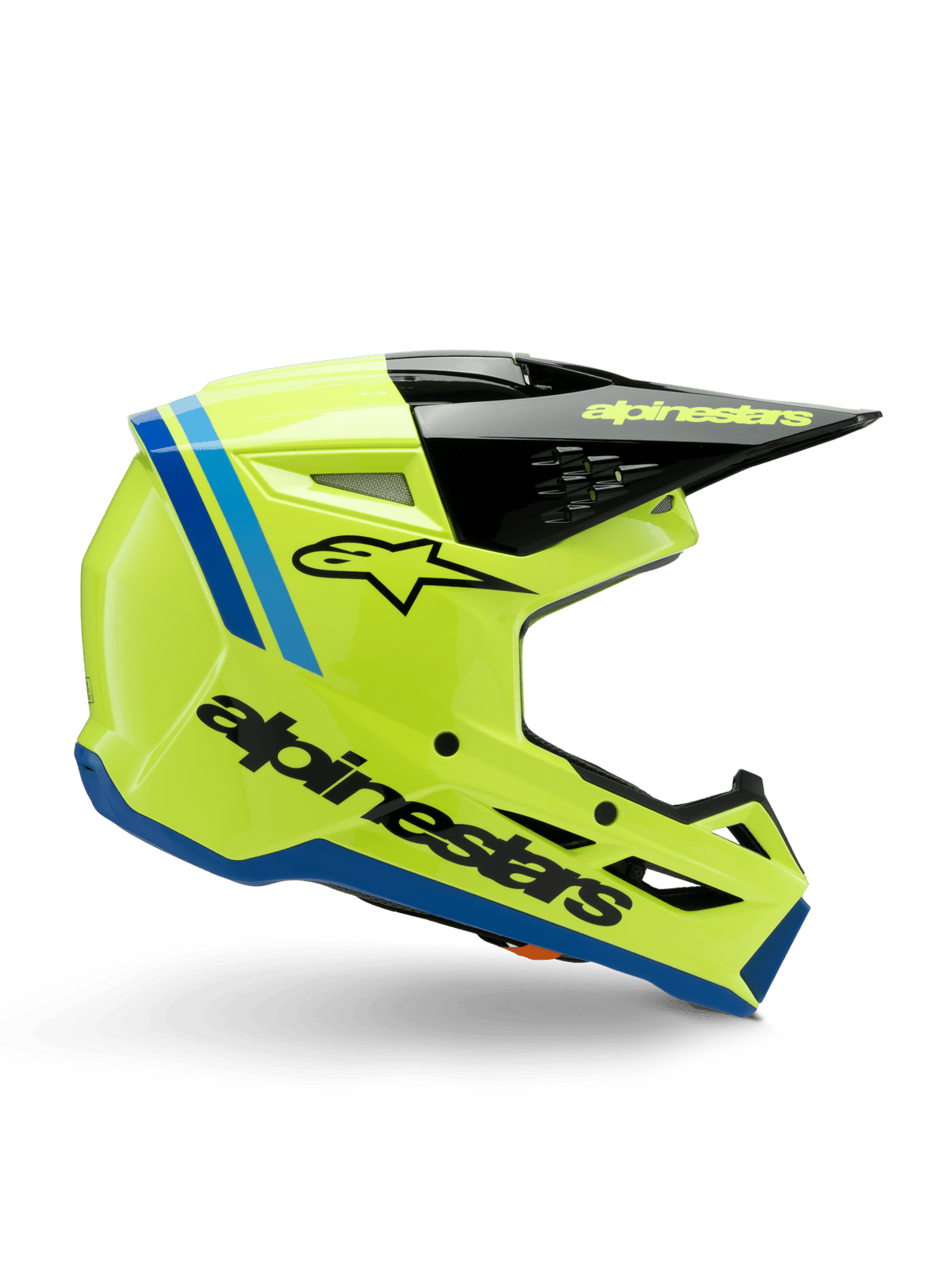 Alpinestars S-M3 Jeugd Radium Helm ECE 22.06 – Geel fluo zwart blauw gl - MxProStoreParts