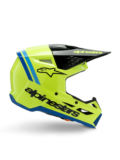 Alpinestars S-M3 Jeugd Radium Helm ECE 22.06 – Geel fluo zwart blauw gl - MxProStoreParts