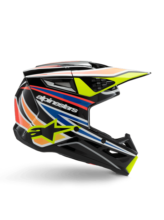 Alpinestars S-M3 Casque Wurx Jeunesse ECE 22.06 – Noir jaune fluo bleu rouge gl