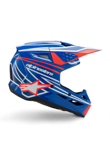 Alpinestars S-M3 Casque Jeunesse Wurx ECE 22.06 – Bleu rouge blanc noir brillant - MxProStoreParts
