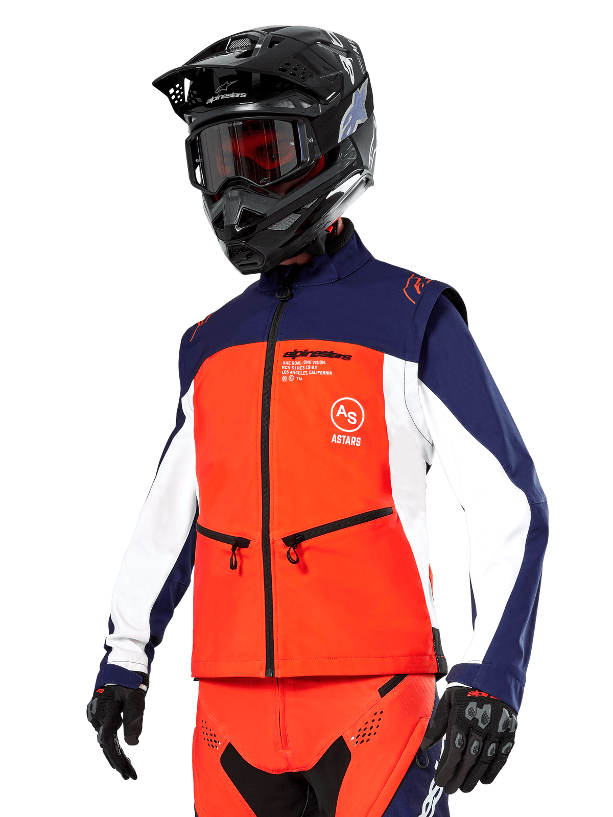 Alpinestars Lite-Dura Chaqueta Softshell – Azul marino, naranja cálido, blanco - MxProStoreParts
