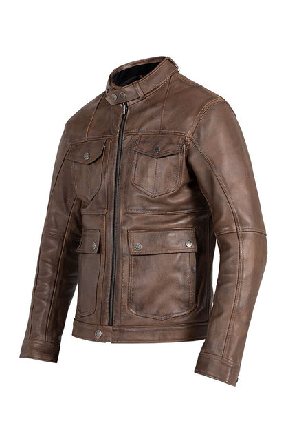 JOHN DOE Drifter leren herenjas bruin, maat L - MxProStoreParts