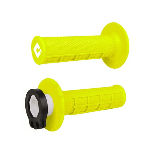 Jeu de poignées Lock-On ODI Half-Waffle MX FLO-Yellow