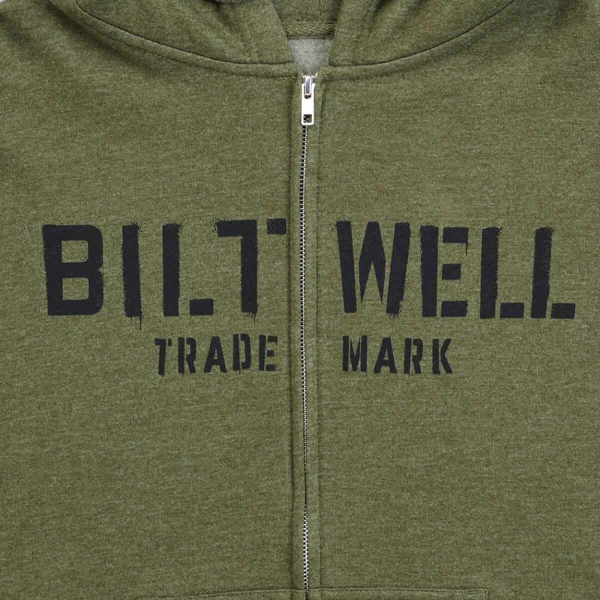 BILTWELL Stencil Zip herenvest met capuchon, olijfgroen, maat S - MxProStoreParts