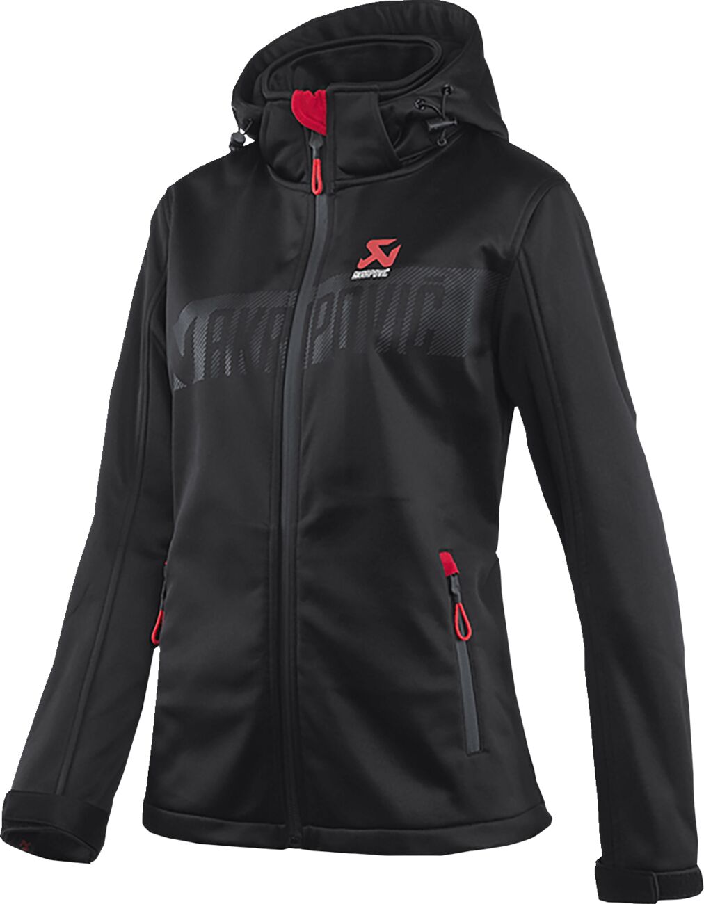 AKRAPOVIC Corpo softshelljas voor dames, zwart/rood, maat S - MxProStoreParts