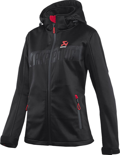 AKRAPOVIC Corpo softshelljas voor dames, zwart/rood, maat S - MxProStoreParts