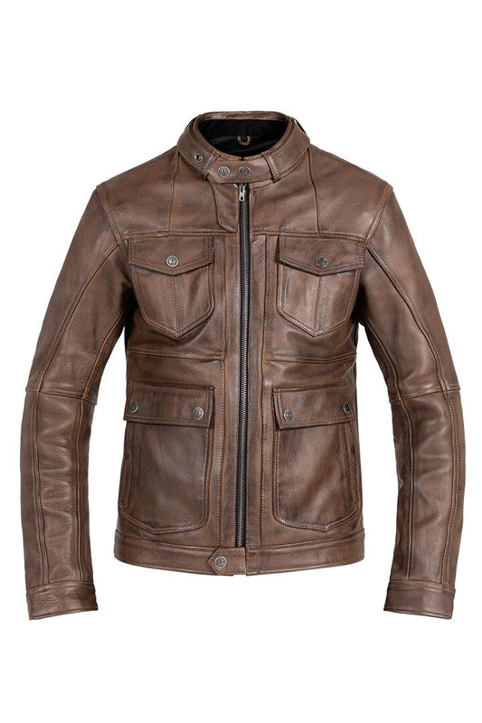 JOHN DOE Drifter leren herenjas bruin maat S