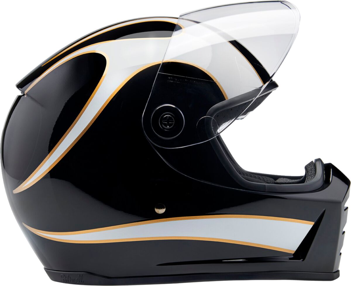 BILTWELL Lane Splitter integraalhelm zwart/wit glanzend — maat XL - MxProStoreParts