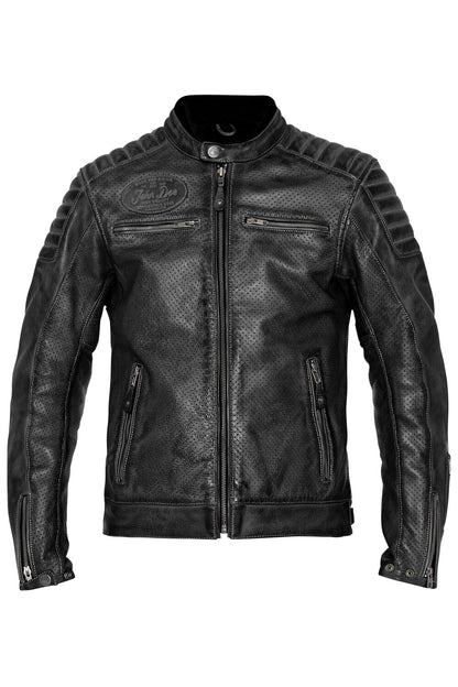 JOHN DOE Storm leren herenjas zwart 2XL
