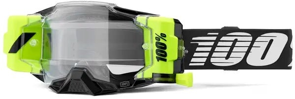 100% Armega ForeCast crossbril zwart/wit/fluor geel – heldere lens - MxProStoreParts