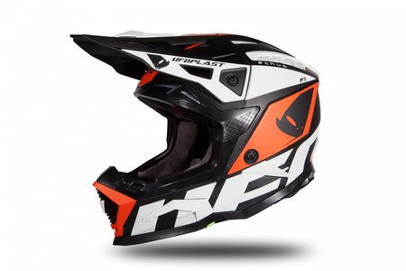 UFO Casque de Motocross Echus Blanc Noir Orange - MxProStoreParts