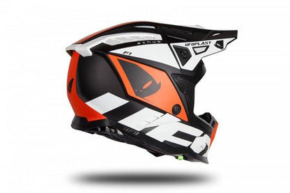 UFO Casque de Motocross Echus Blanc Noir Orange - MxProStoreParts
