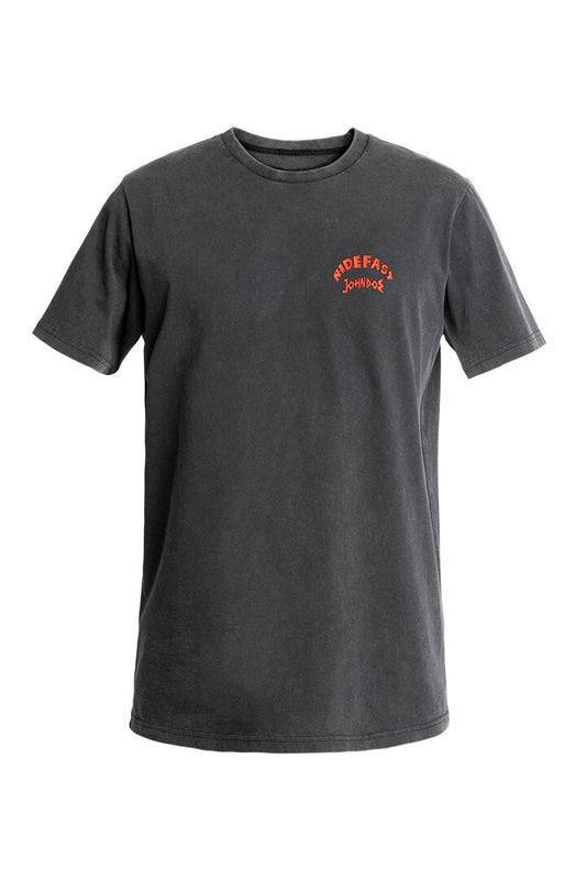 JOHN DOE Lion T-shirt voor heren, verwassen zwart, XL
