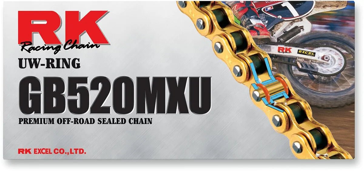 Cadena de eslabones UW RK 520 MXU oro GB520MXU-118-CL - MxProStoreParts
