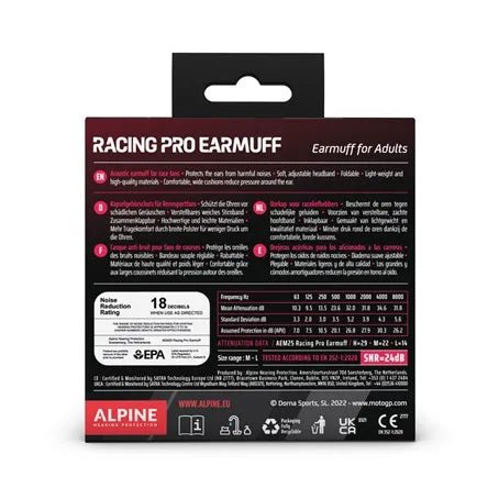Alpine MotoGP Racing Pro Earmuff Black - MxProStoreParts