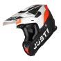 Just1 J-22 C Casque de Motocross Adrenaline Orange Blanc Carbone Mat - MxProStoreParts