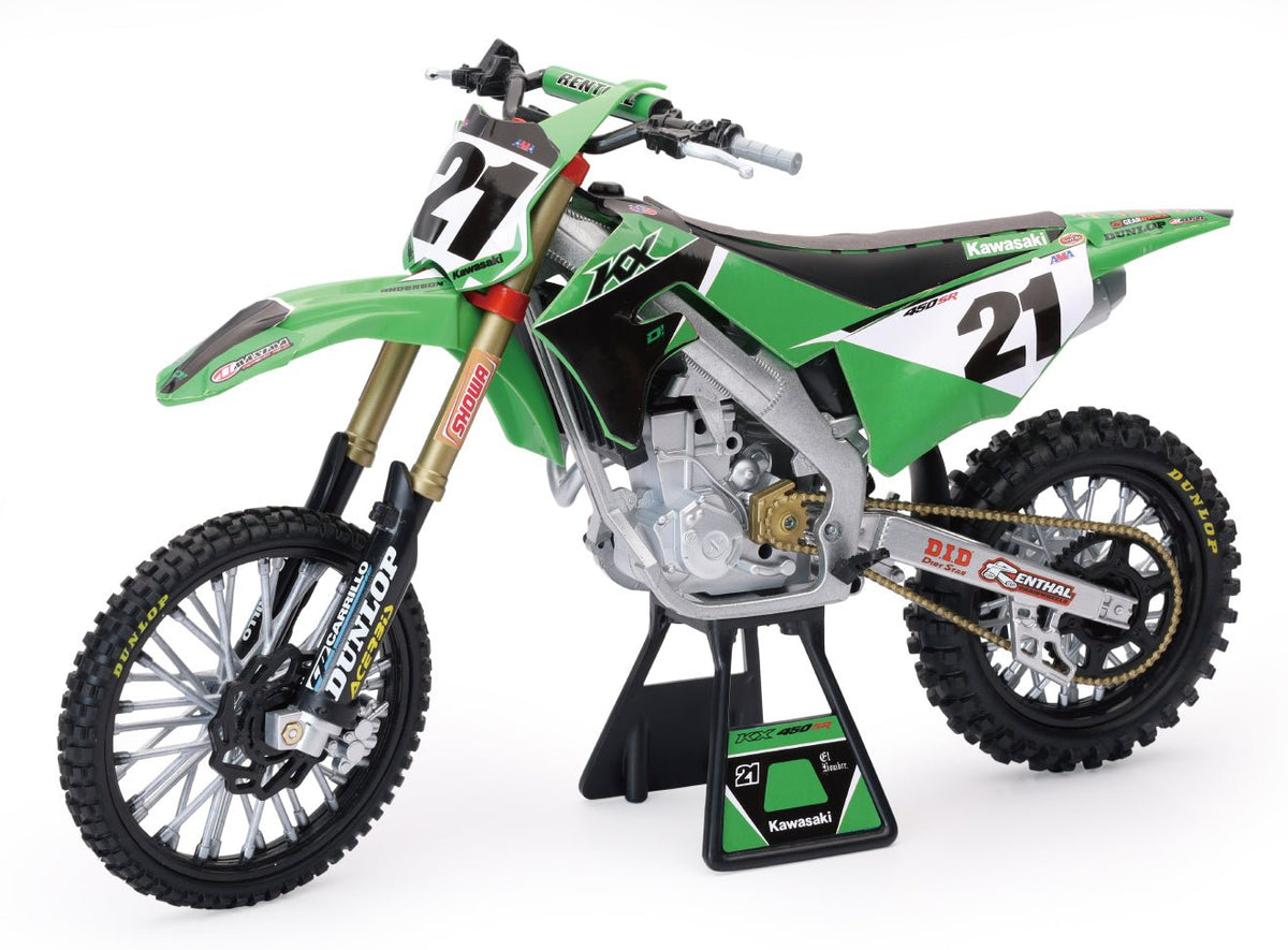NewRay Kawasaki Racing Jason Anderson #21 miniatuurmotor 1:12 - MxProStoreParts
