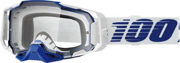 100% Armega crossbril blauw/donkerblauw/wit – heldere lens - MxProStoreParts