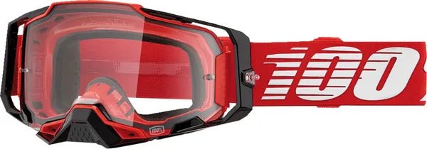 100% Armega crossbril zwart/rood/wit – heldere lens - MxProStoreParts