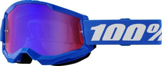 100% Strata 2 crossbril blauw/wit/paars – blauwe/rode spiegellens