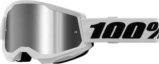 100% Strata 2 crossbril zwart/zilver/wit – zilveren spiegellens