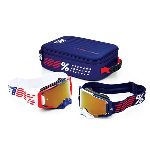 100% Armega Patriot Pro Pack – 2 crossbrillen met brillenkoffer - MxProStoreParts