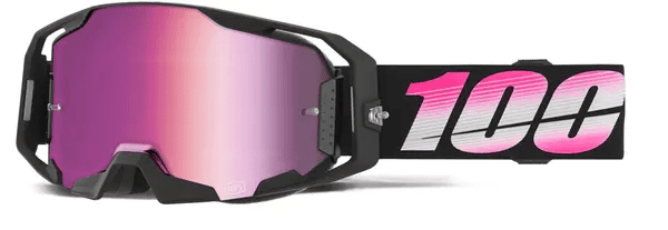 100% ARmatic crossbril zwart/roze/wit – roze spiegellens - MxProStoreParts