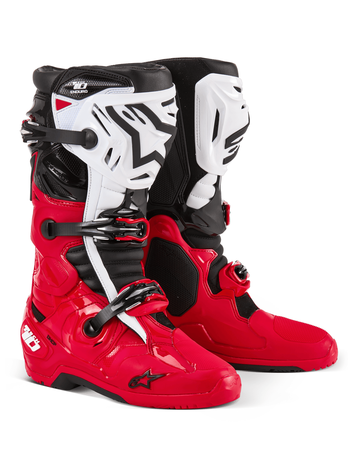 Alpinestars Tech 10 Bottes de cross Enduro – Rouge vif / Noir / Blanc - MxProStoreParts