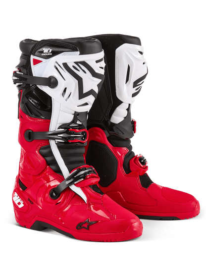 Alpinestars Tech 10 Bottes de cross Enduro – Rouge vif / Noir / Blanc - MxProStoreParts