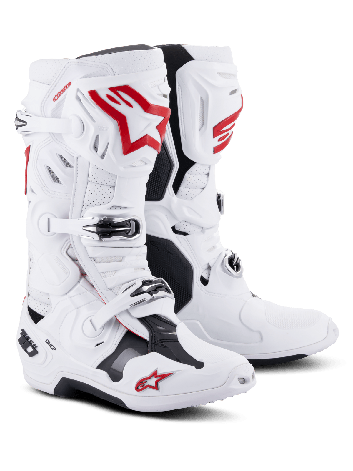 Alpinestars Tech 10 Supervented – Bottes de cross – Blanc / Rouge vif - MxProStoreParts