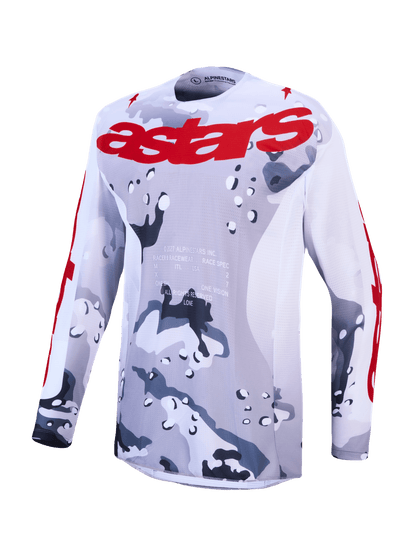 Alpinestars Racer Air Lone Maillot 2027 – Gris Camo Blanc Feu Rouge - MxProStoreParts