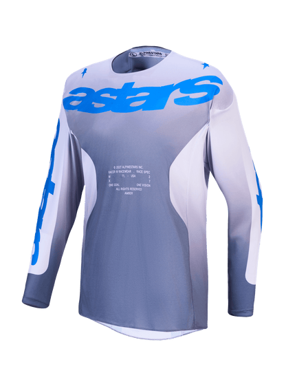 Alpinestars Racer Amber Maillot 2027 – Gris cendré, Lilas clair, Bleu UCLA - MxProStoreParts