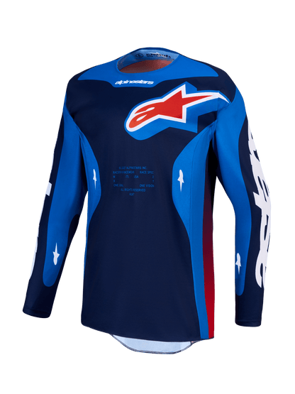 Alpinestars Racer Hunt Jersey 2027 – Bleu intense, bleu profond, rouge feu - MxProStoreParts