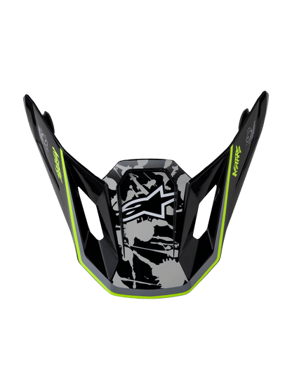 Alpinestars S-M7 Blaster Vizier – Negro, Gris, Blanco, Amarillo Fluorescente Brillante - MxProStoreParts
