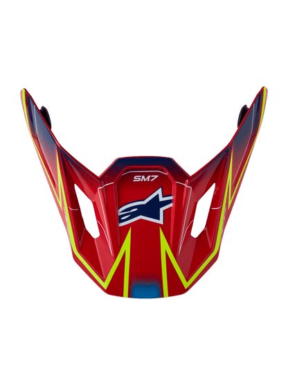 Alpinestars S-M7 Cast Vizier – Red, Fluorescent Yellow, Blue Gloss - MxProStoreParts