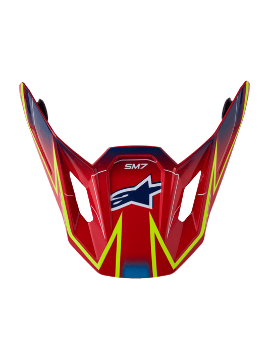 Alpinestars S-M7 Cast Vizier – Red, Fluorescent Yellow, Blue Gloss