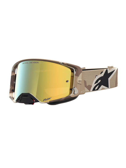 Alpinestars Supertech Lone Gafas de Cross – Camuflaje Desértico Espejo Oro