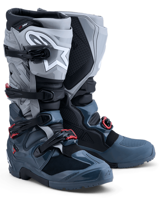 Alpinestars Tech 7 Enduro Drystar® Bottes 2027 – Gris foncé Gris moyen Rouge vif