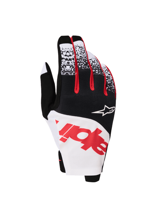 Gants Alpinestars Techstar 2027 – Noir Blanc Rouge Fluo