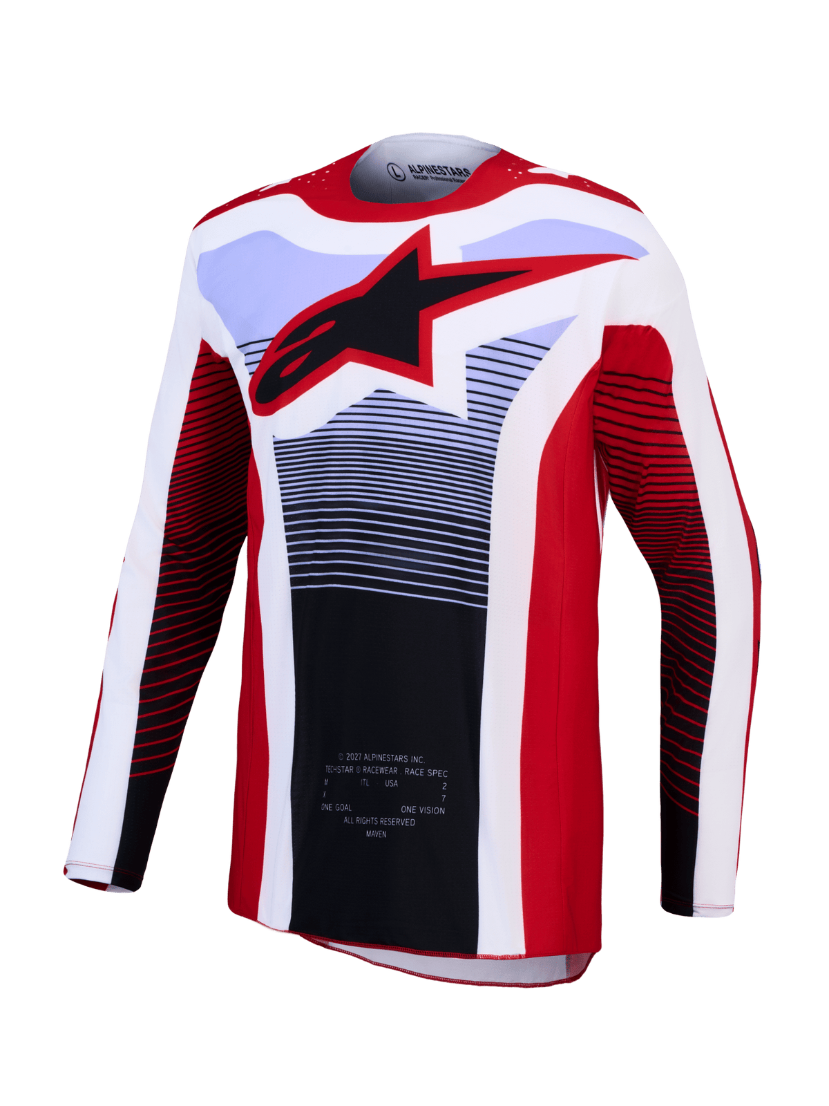 Alpinestars Techstar Maven Jersey 2027 – Rojo Fuego Blanco Lavanda Negro - MxProStoreParts