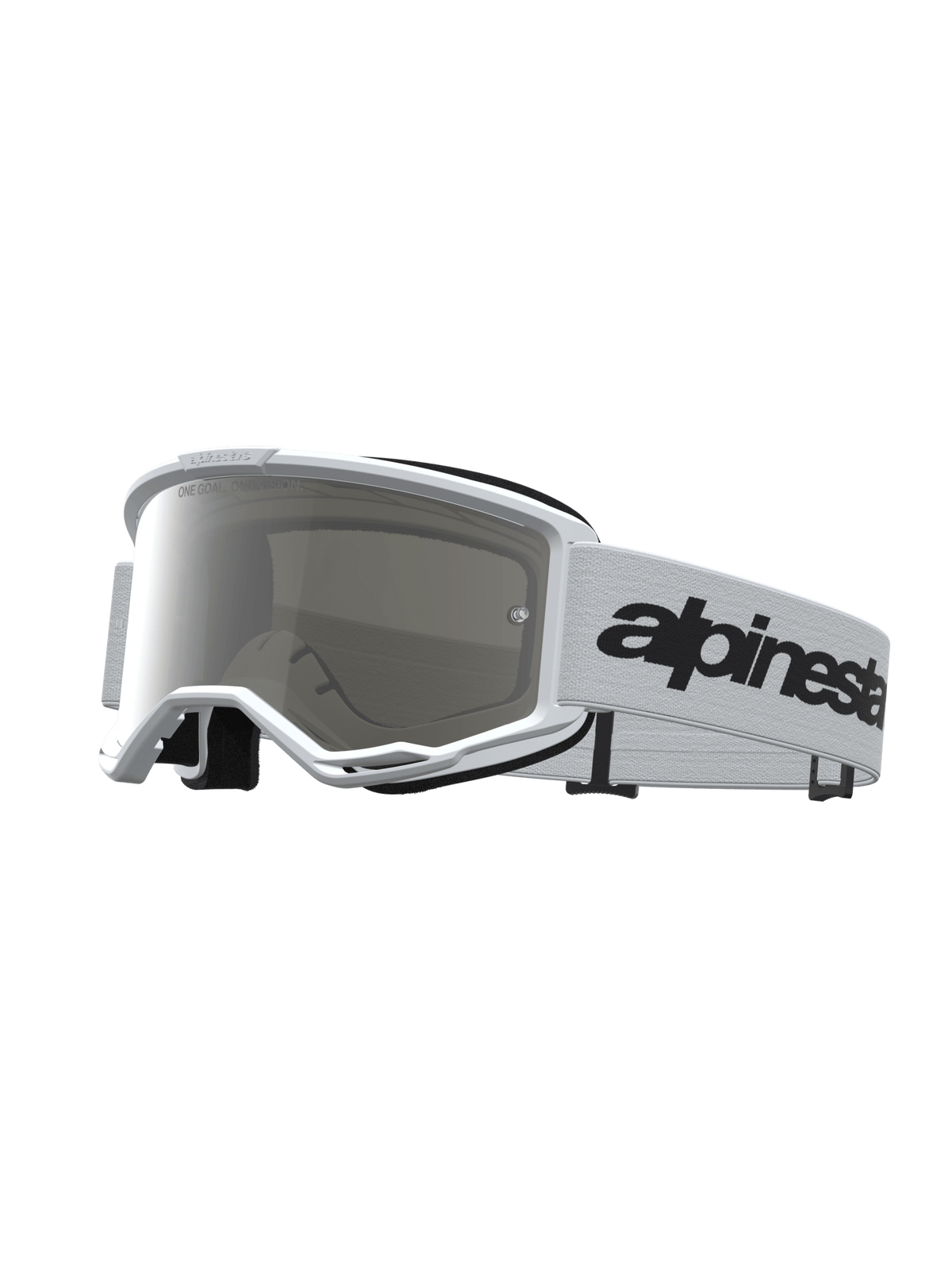 Alpinestars Vision 3 Wordmark Lunettes de cross – Blanc Noir Miroir Argent - MxProStoreParts