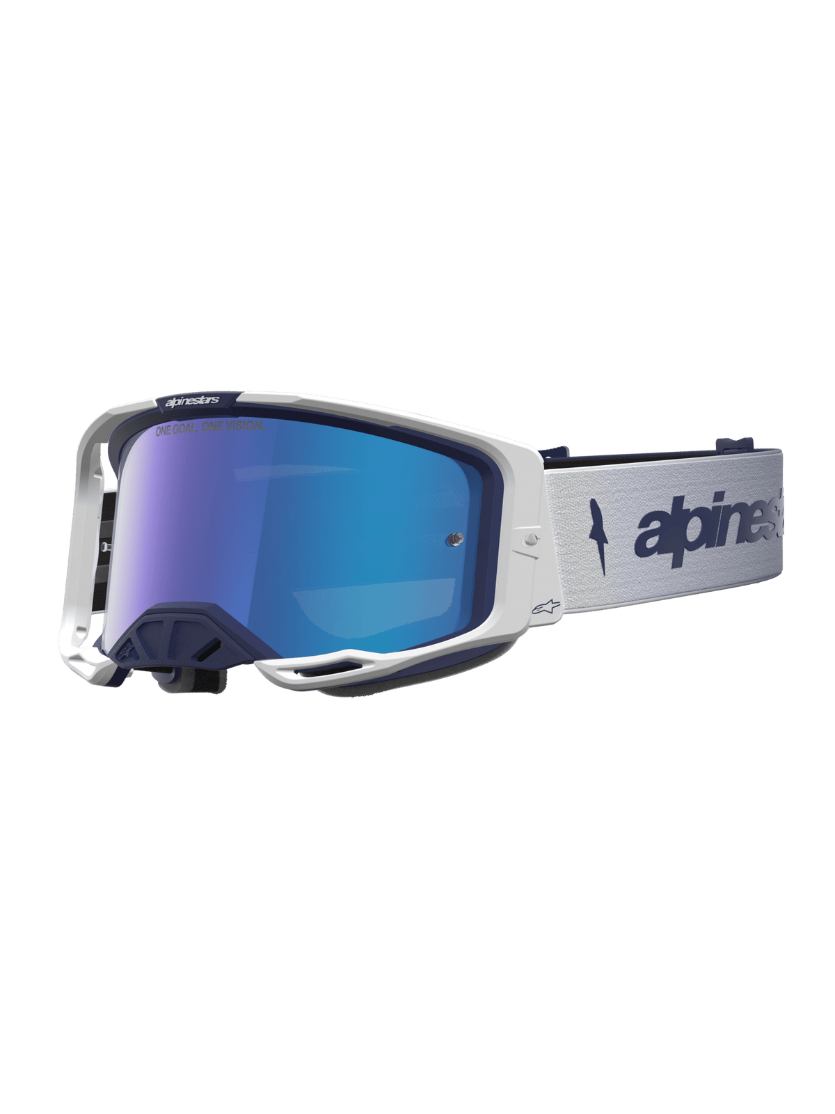 Alpinestars Vision 8 Gafas de Cross Lentes Espejo Ámbar – Azul Marino, Blanco, Espejo Azul - MxProStoreParts